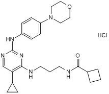 MRT 68601 hydrochloride|Chemical Name: N-[3-[[5-Cyclopropyl-2-[[4-(4-morpholinyl)phenyl]amino]-4-pyrimidinyl]amino]propyl]cyclobutanecarboxamide hydrochloride