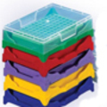 積み重ね可能な96 ウェル PCR ワークアップラック（ふた付き） | フナコシ
