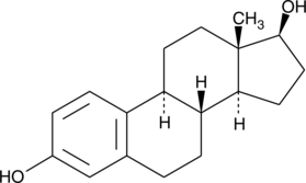 17β-Estradiol (β-Estradiol) (Estradiol) (17β-Oestradiol)構造式