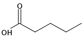 Pentanoic acidの構造式