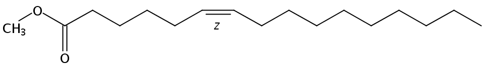 Methyl 6(Z)-Hexadecenoateの構造式