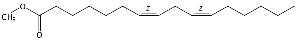 Methyl 7(Z),10(Z)-Hexadecadienoateの構造式