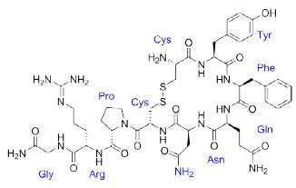 Arg<sup>8</sup>-Vasopressin（AVP）構造式