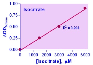EnzyChrom Isocitrate Assay Kit検量線例