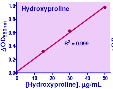 ヒドロキシプロリン検量線例