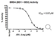 BRD4 (BD1+BD2) TR-FRET Assay Kit阻害曲線
