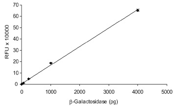 β-Galactosidase Assay Kit, MUGの検量線
