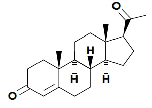 プロゲステロン（Progesterone）の化学構造式