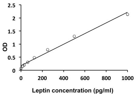 Human Leptin ELISA Kit (#ARG80126)の標準曲線
