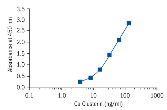 イヌクラステリン(Clusterin)定量ELISAキットの標準曲線