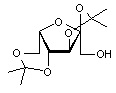 2, 3: 4, 6-Di-O-isopropylidene-a-L-sorbofuranose構造図