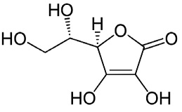 アスコルビン酸(ビタミンC)の化学構造式
