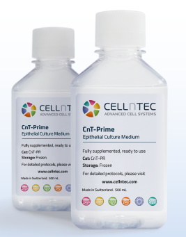 1つの培地で各種上皮細胞が培養可能 CELLnTEC社　上皮細胞用培地