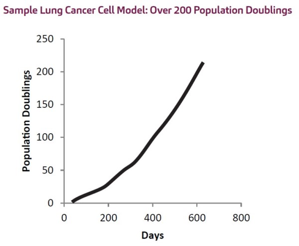 RETMを用いた肺がん細胞モデルの増殖曲線例