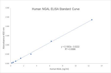 Human NGAL ELISA Kit（#1038）の標準曲線例
