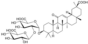 トリテルペン配糖体 Glycyrrhizic Acid (Glycyrrhizin、グリチルリチン)構造式