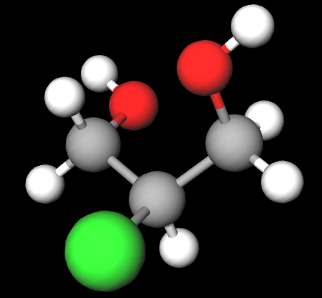 2-Chloro-1,3-propanediolの構造式