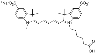 Sulfo-Cy5 carboxylic acidの構造式
