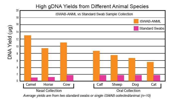 High gDNA Yields from Different Animal Species