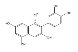 Cyanidin Chlorideの構造式