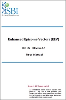 染色体に取り込まれずに遺伝子を持続的に発現できるベクター（エピソーマルベクター）　Enhanced Episomal Vector (EEV)のマニュアル