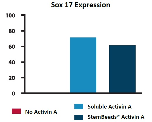 胚葉マーカーであるSOX17による比較